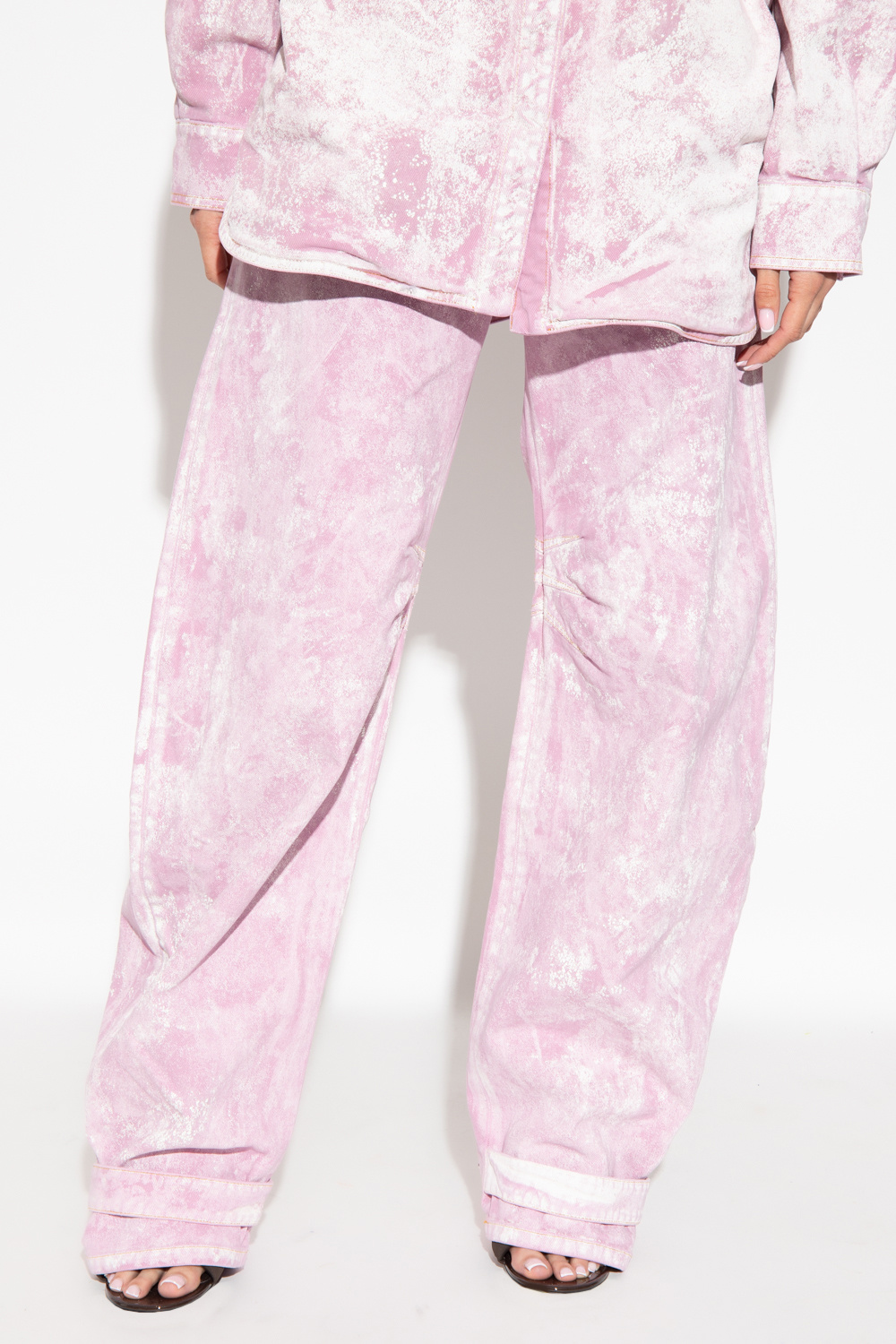 The Attico side stripe sweatpants palm angels trousers off white multicolor