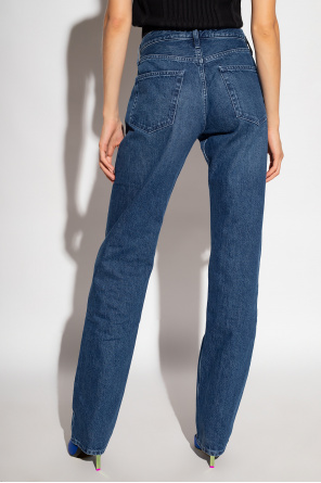 The Attico SikSilk Distressed skinny jeans in zwart
