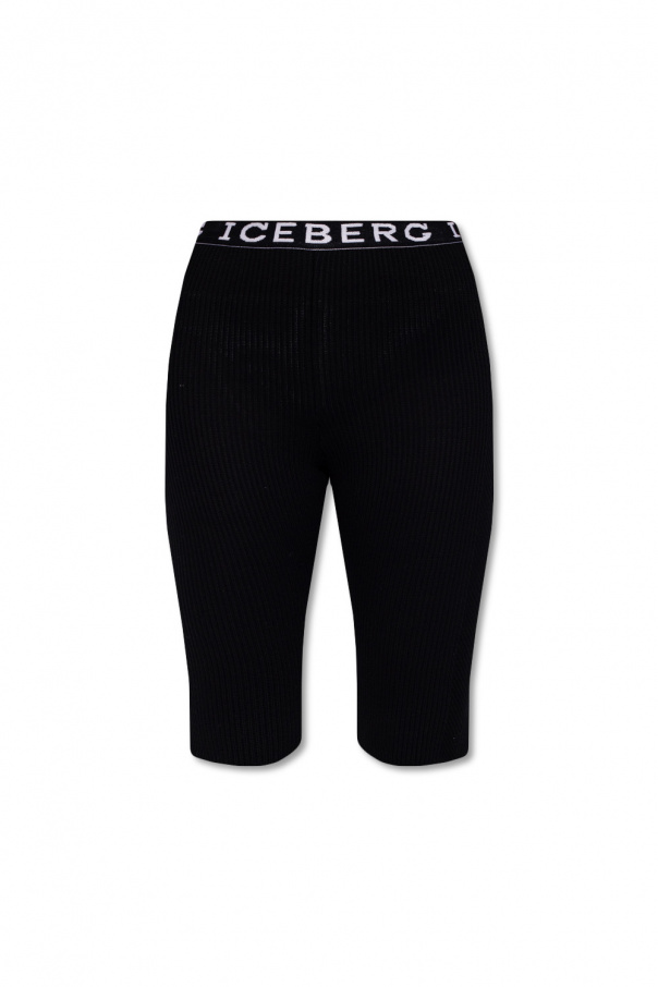 Iceberg Legging van sweaterstof met panelen in roze