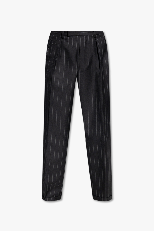 Monnalisa stripe-print straight trousers - White