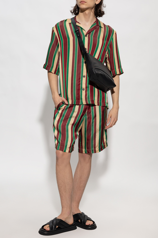 Mary Katrantzou Archival Robot embellished mini dress Striped shorts