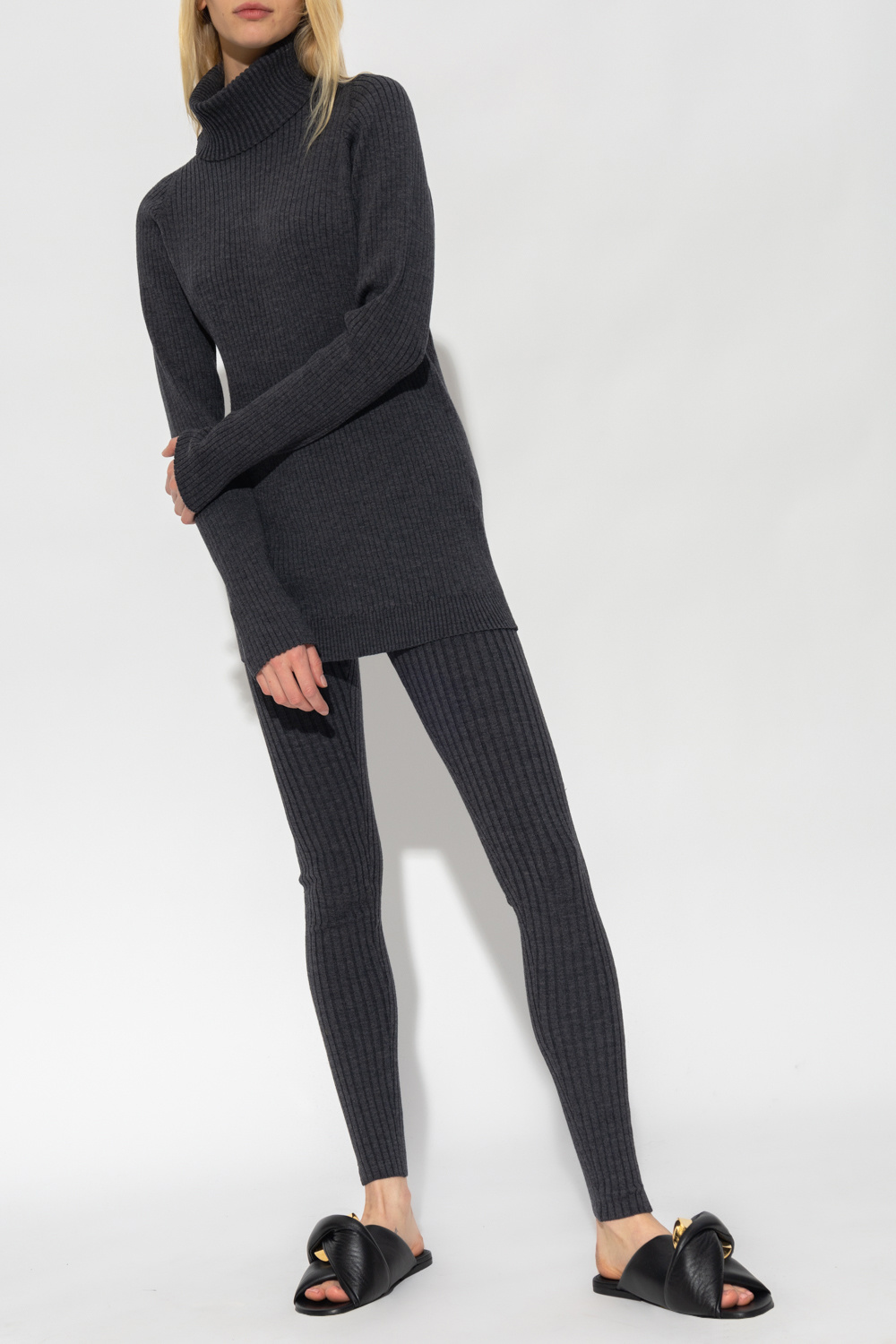 HENRIK VIBSKOV 3D pinstripe midi dress - GenesinlifeShops France - Grey  Wool leggings TOTEME