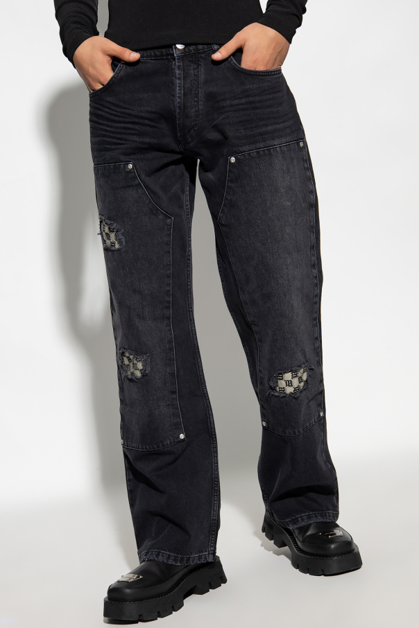 MISBHV DENIM MONOGRAM CARPENTER TROUSERS Black