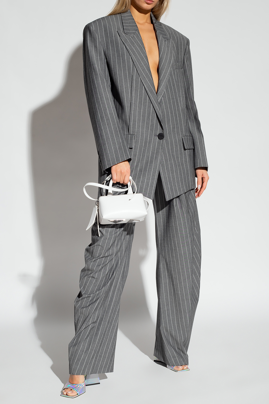 The Attico ‘Gary’ pinstriped Waven trousers