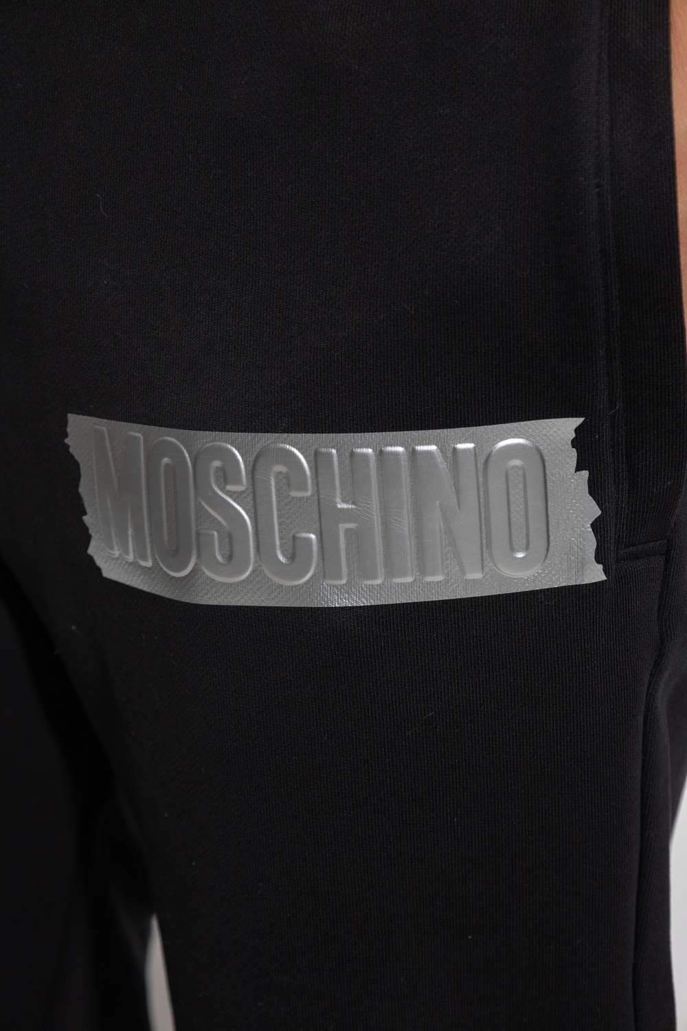 Moschino izzue drop-crotch denim shorts Schwarz