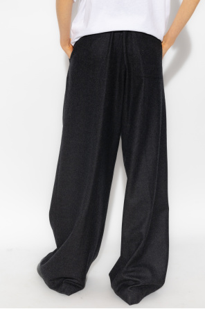 panelled short-sleeve dress Schwarz Wool trousers