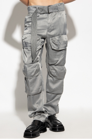 R13 Cropped-Skinny-Jeans Schwarz Cargo trousers