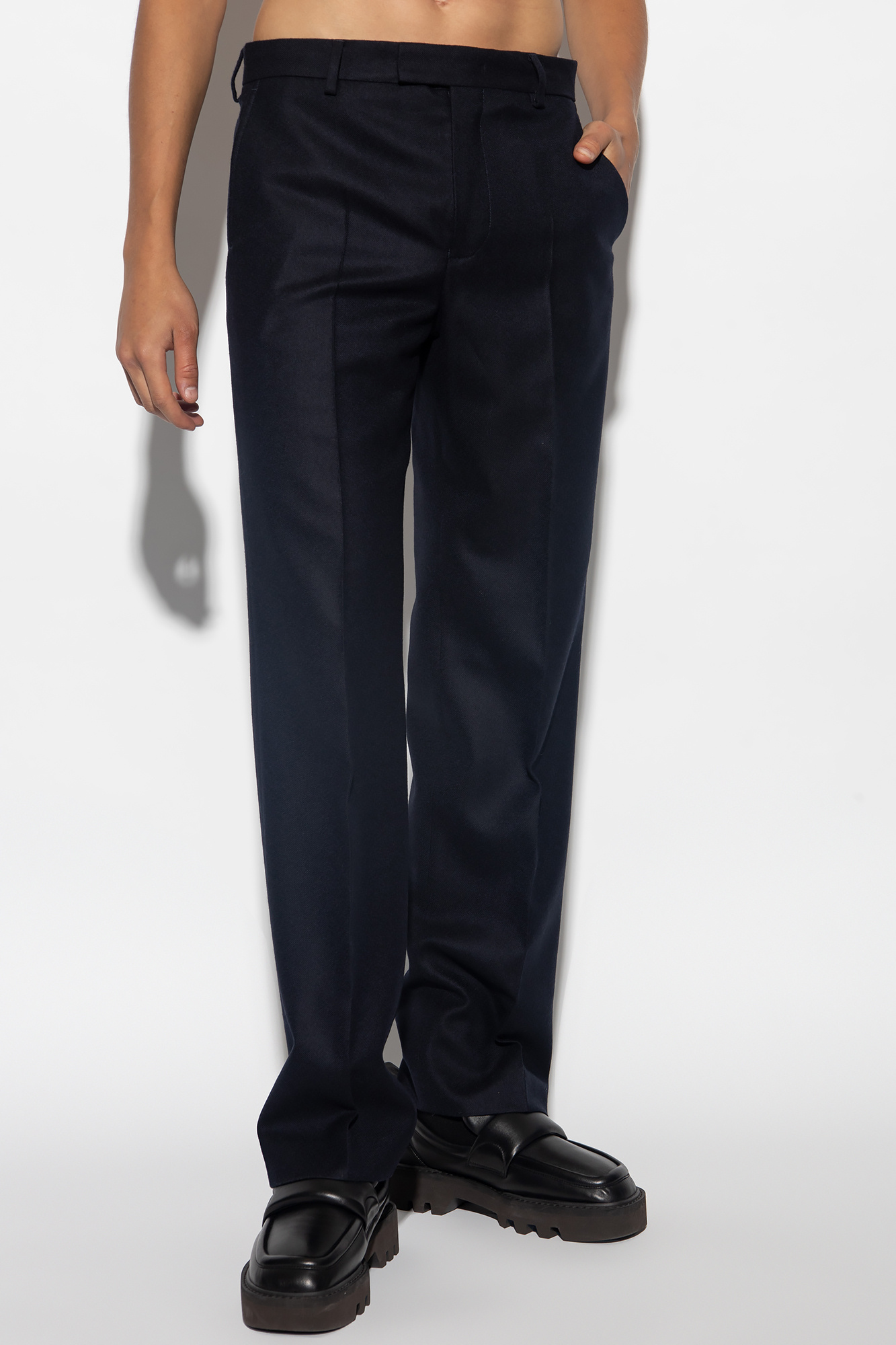 Dries Van Noten Wool pleat-front trousers