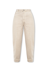 TOTEME beige Tapered jeans with logo
