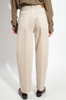 TOTEME beige Tapered jeans with logo