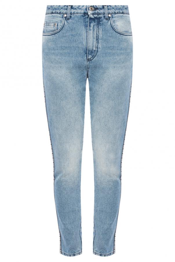 jeans with silver side stripe