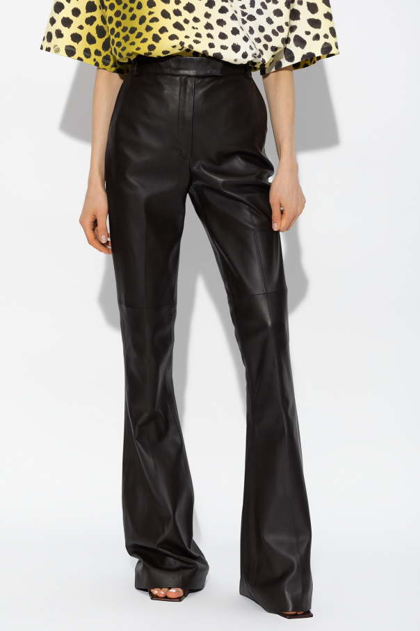 THE ATTICO Piaf leather flared pants