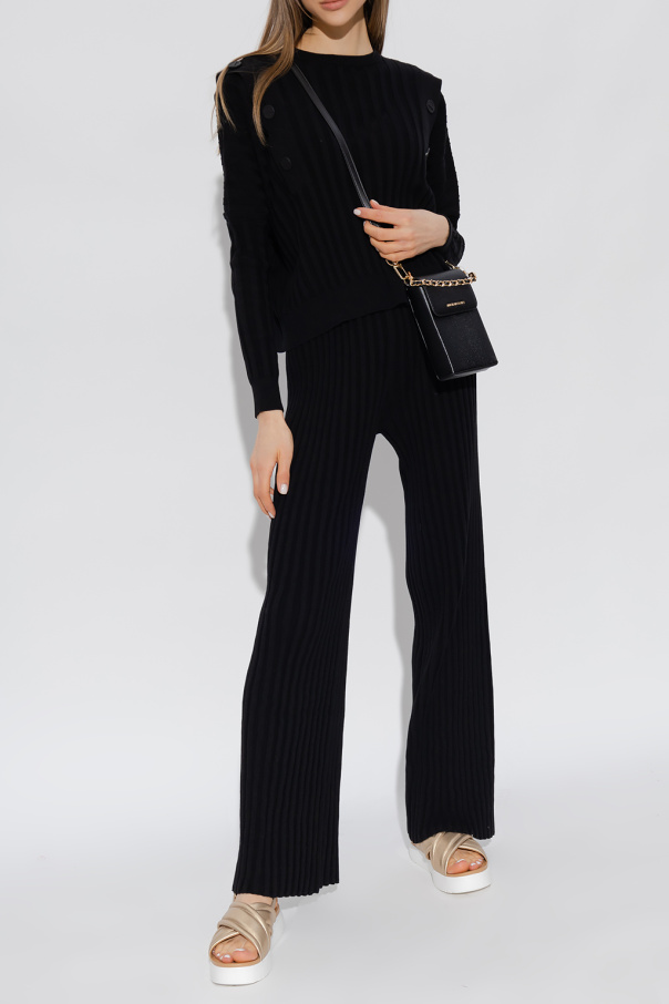 Iceberg High-waisted ribbed trousers