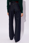 Dries Van Noten NAVY BLUE High-rise jeans with wide legs