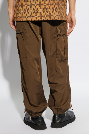 GANNI gingham puff-sleeve smock dress Cargo trousers