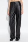 TOTEME BLACK Trousers from lamb leather