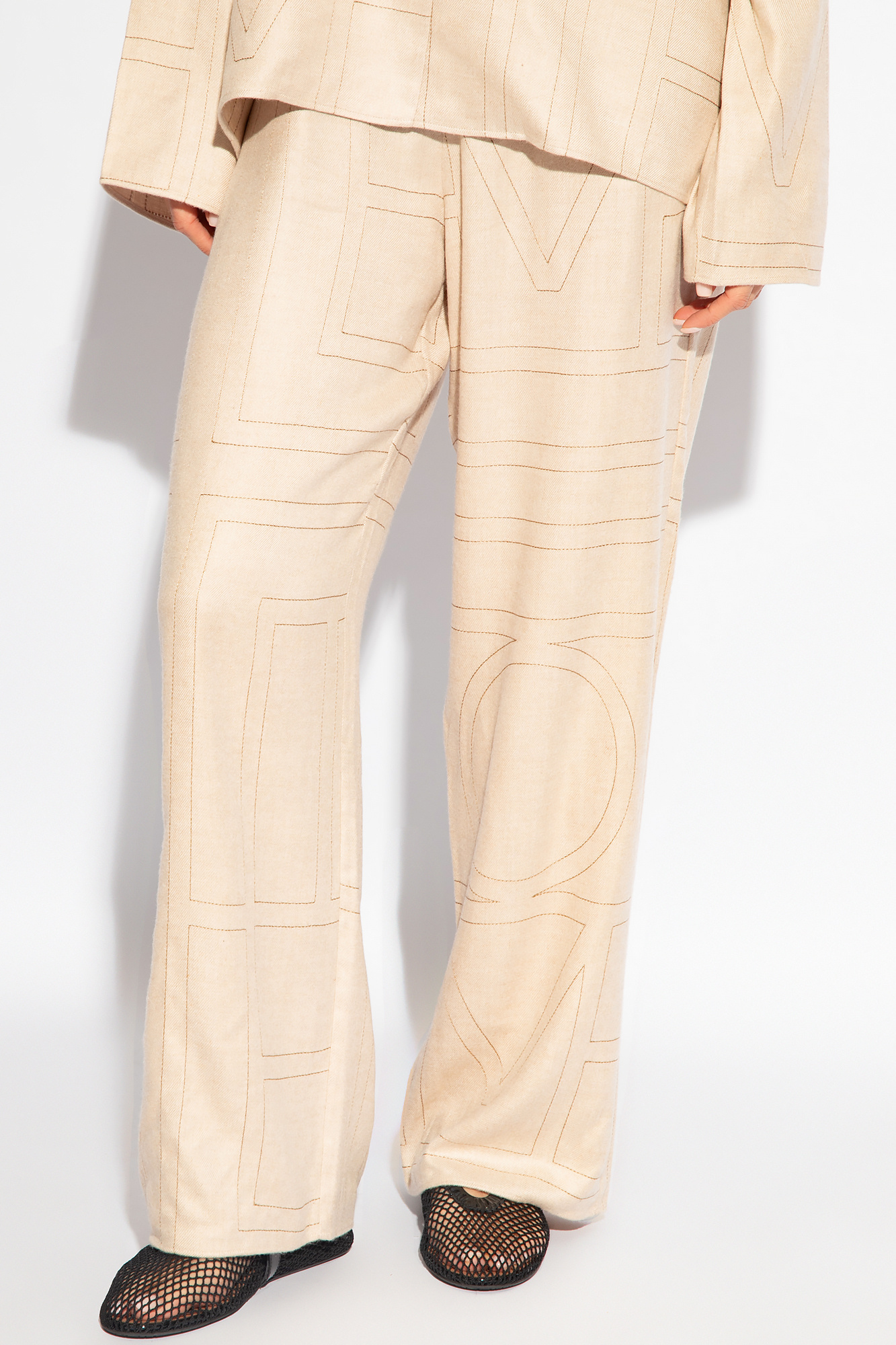 Beige Trousers with monogram TOTEME - Vitkac Canada
