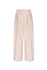 Dries Van Noten cream Wool pants with pleats