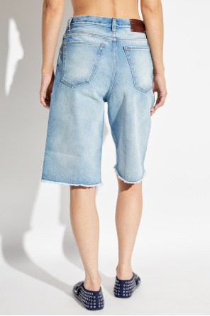 Dries Van Noten Jeansowe szorty z efektem `vintage`