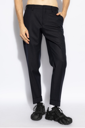 Dries Van Noten Wool trousers with a houndstooth pattern