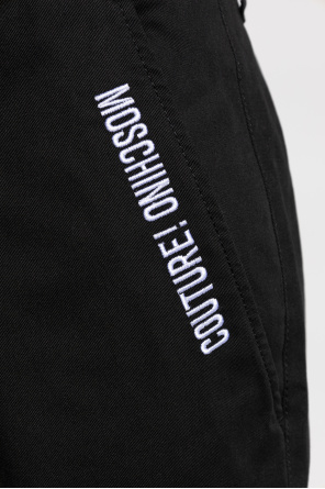 Moschino Spodnie z wyszytym logo