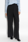 Munthe BLACK Pants with striped pattern