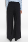 Munthe BLACK Pants with striped pattern