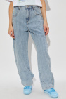 Munthe light blue Jeans with stripe pattern