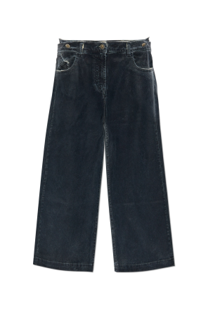 Waxed wide-leg jeans