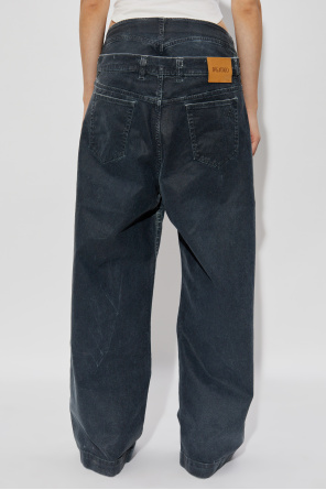 The Attico Gewachste Jeans mit weitem Bein