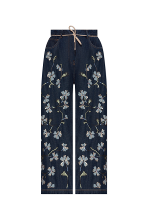 Jeans with floral motif
