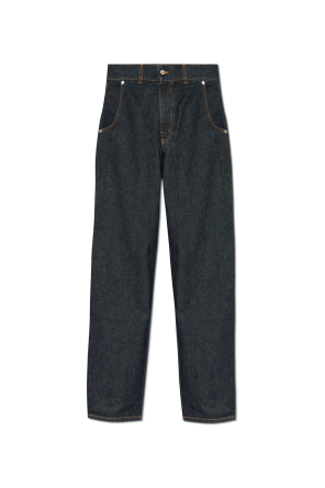 High-waisted jeans