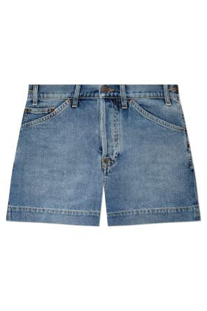Denim shorts with vintage effect
