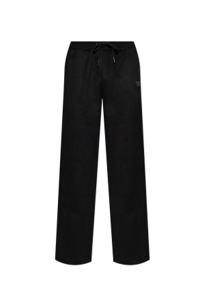 Suede-effect trousers