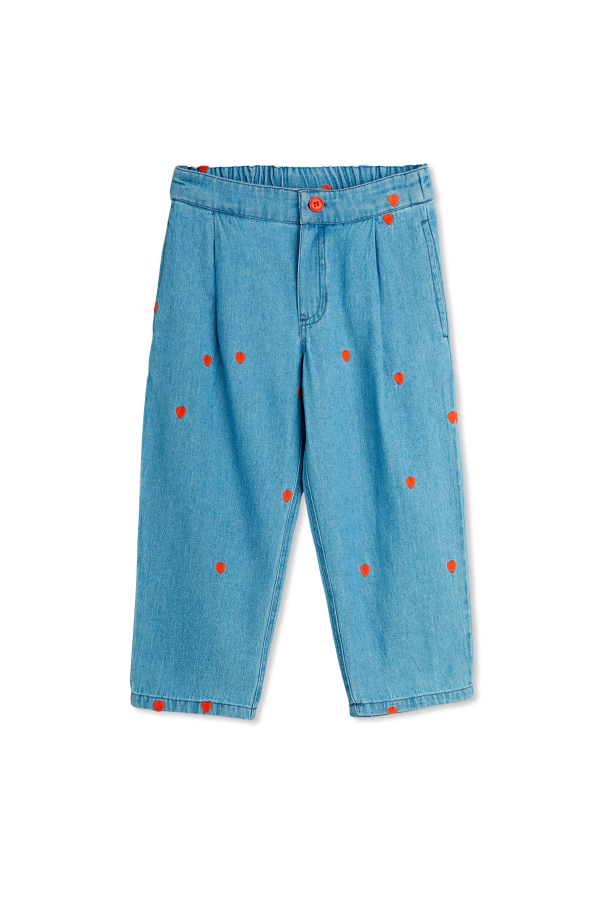 Jeans with heart motif od Mini Rodini