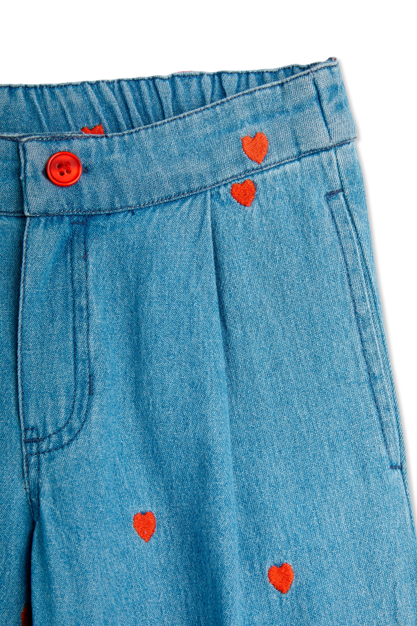 Mini Rodini Jeansy z motywem serca