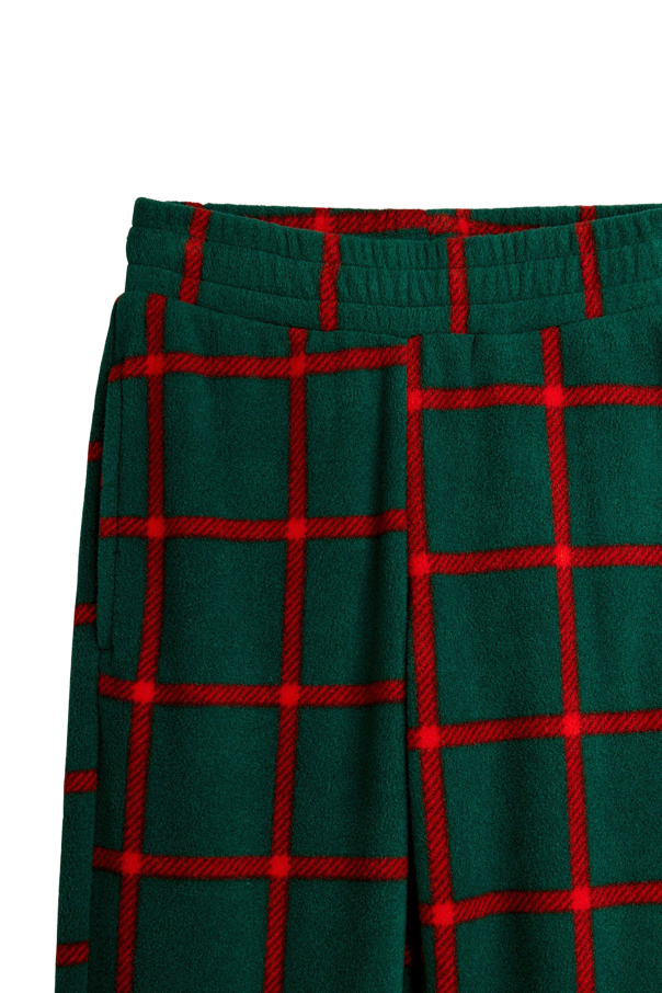 Mini Rodini Pantalones de forro polar con parche de logo