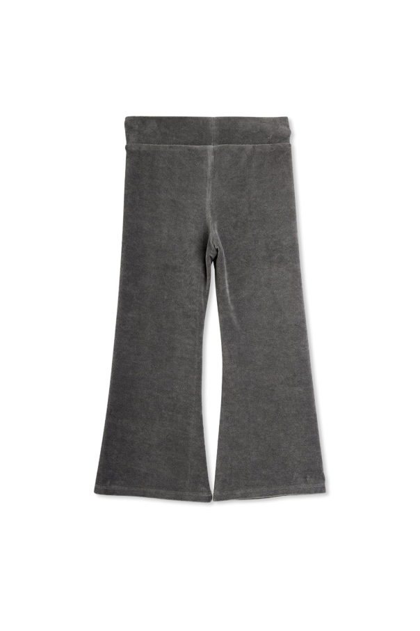 Mini Rodini Velour trousers with straight-leg fit