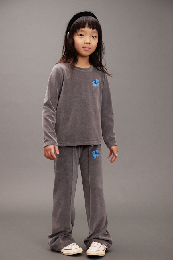 Mini Rodini Velour trousers with straight-leg fit
