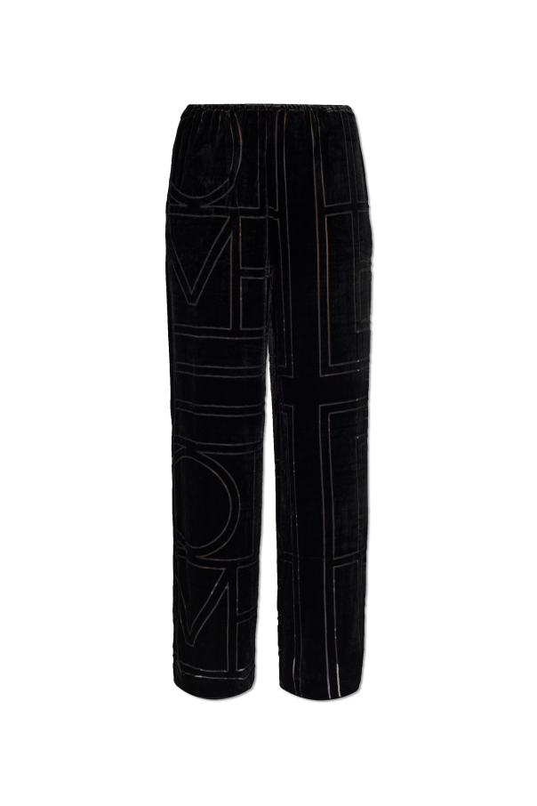 Velvet trousers with straight-cut legs od TOTEME