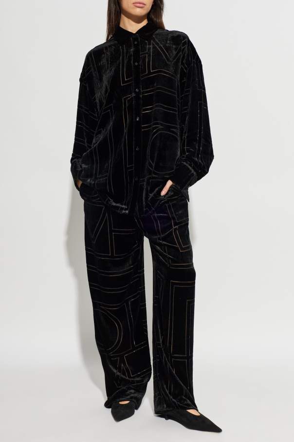 TOTEME Pantalones de terciopelo de pierna recta