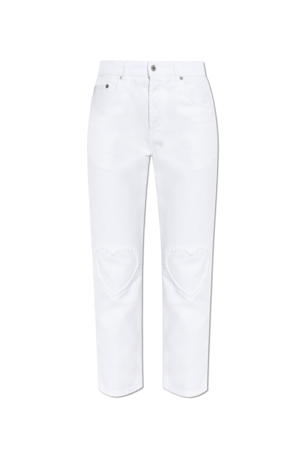 Jeans with heart motif od Moschino