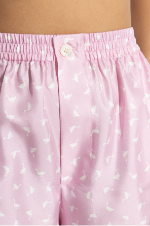 Moschino Shorts de seda con estampado