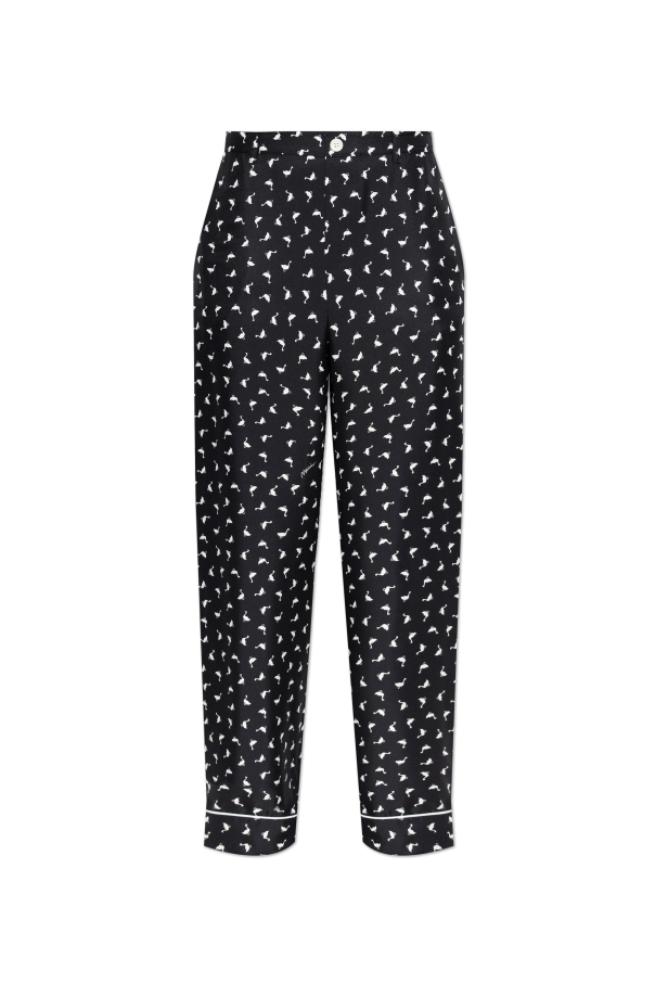 Silk trousers with print od Moschino