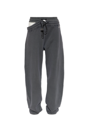 Sweatpants with a slit