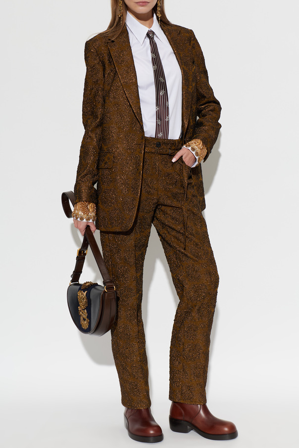 Dries Van Noten Calças ‘Persy’ com fio de lurex