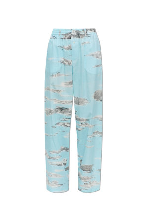 Cotton trousers with print