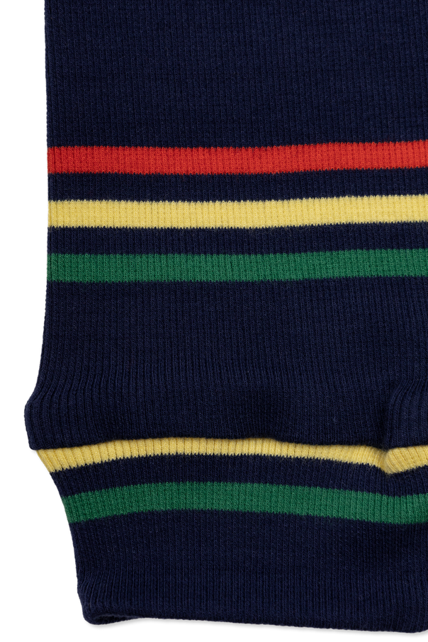Mini Rodini Baumwoll-Leggings mit Streifenmuster