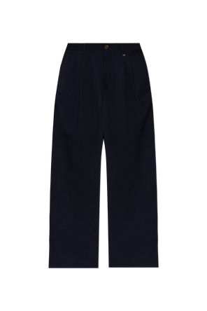 Wool pleated trousers