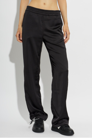 Off-White Satin trousers with printed logo